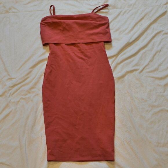 MaiTai Coral Bodycon Midi Dress | Size 4 - Picture 2 of 4